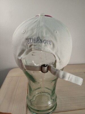 Wilson Pink Ribbon Hope Cap Hat Women Adjustable White 100 