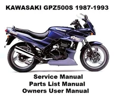 GPZ500 Service Workshop Repair Parts List Owners Manual PDF files EX500 NINJA