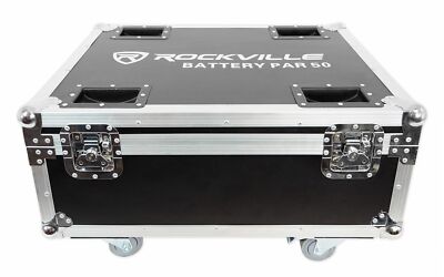 Rockville BATTERY PAR 50 CASE Charging Road Case For (10) BATTERY PAR 50 Lights