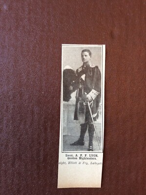 B9d Ephemera kleines Bild Ww1 Lt A P F Lyon Gordon Highlanders