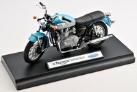 Blitz Versand Triumph Bonneville 2002 Blau Welly Motorrad Modell 1:18 Neu & Ovp