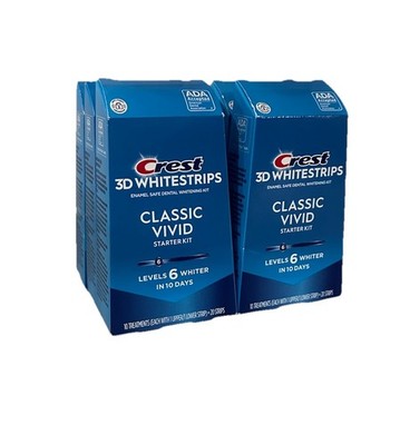 Crest 3D ( 6 Pack ) Whitestrips Classic Vivid Starter Kit  20 Strips - 2028+