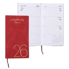 Daily Planner Notebook, A6 6.9 x 3.7" 2026 to Do List Notebook, Red