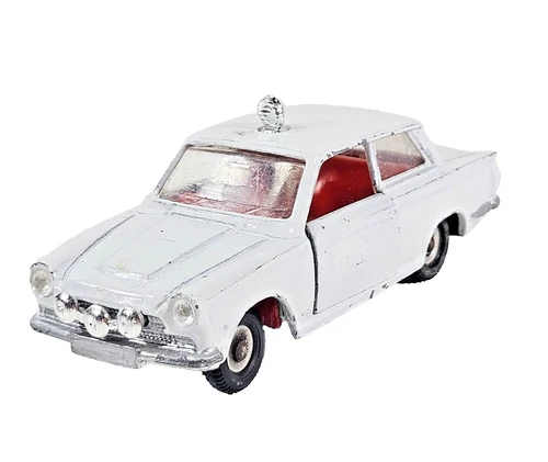 Vintage Dinky Toys No. 212 Ford Cortina Mk1 Rally Car White Red Interior Unboxed