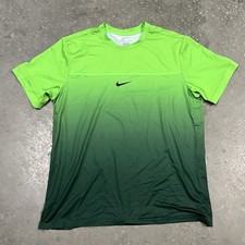 Nike Rafael Nadal Sz XL US Open 2015 Tennis Shirt gr n Rafa Center Logo Court