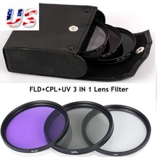 55mm Digital Camera Lens Filter UV CPL FLD Set For Cannon For Nikon For Sony