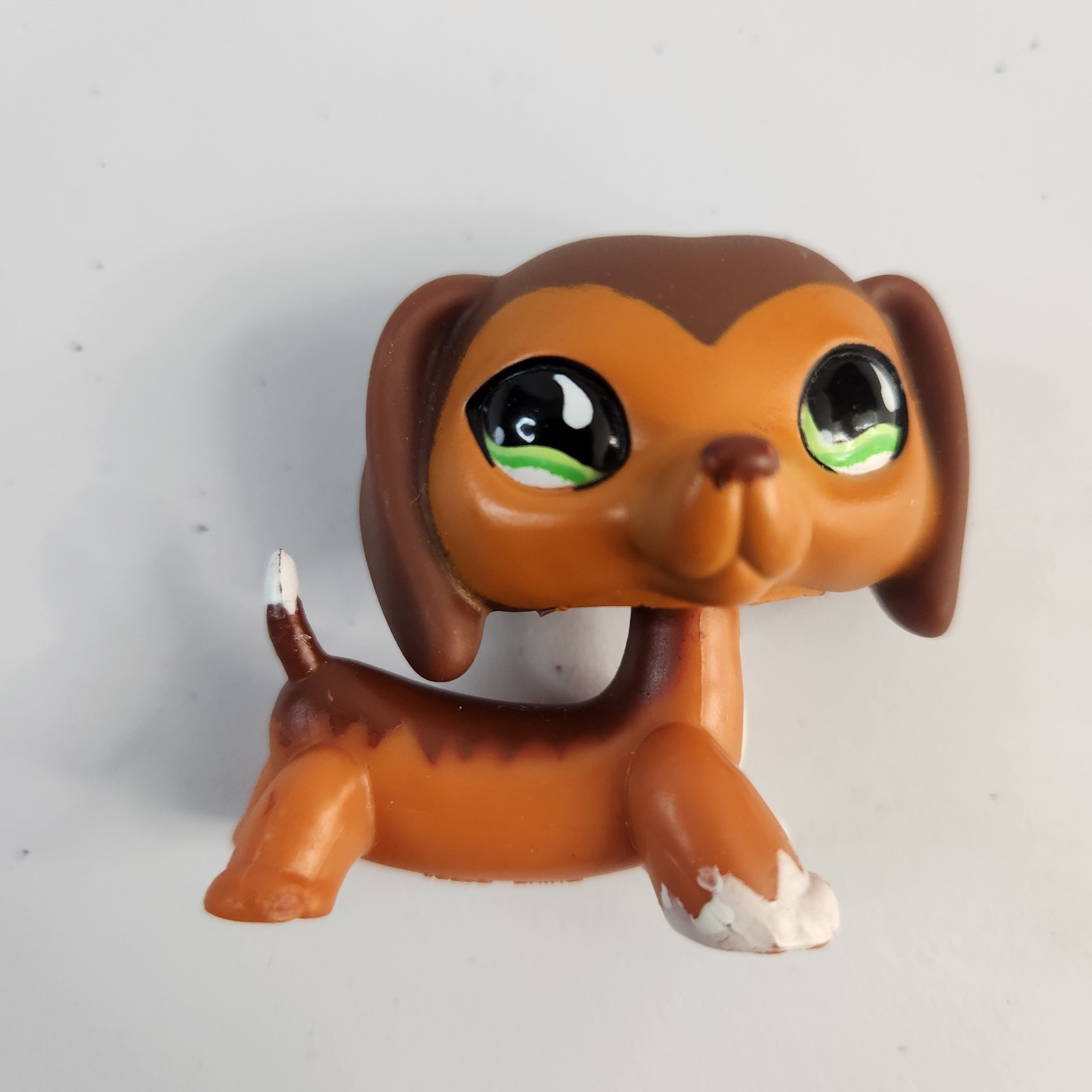Littlest Pet Shop LPS #675 Brown Dachshund Dog Savvy or Savannah Authentic Rare