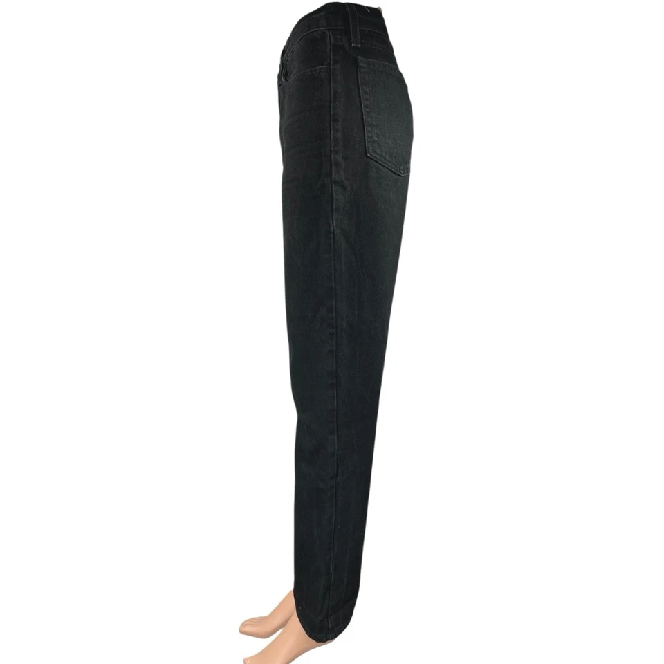 Pantalones de mezclilla para mujer American Apparel negros cintura alta pierna recta talla 28 Foto 2 de 4