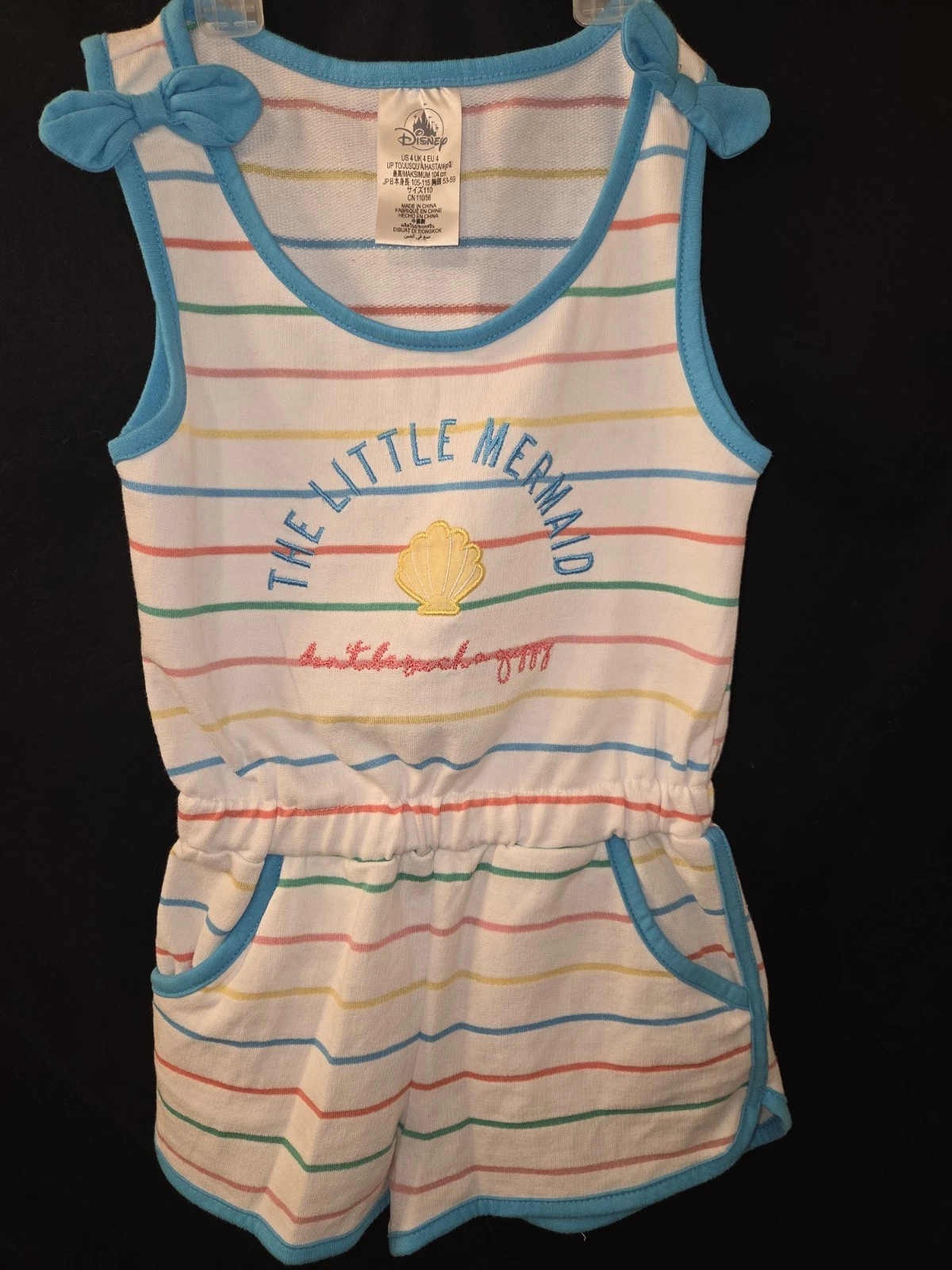 Disney Little Mermaid Terry Cloth Romper Girls size 4T NEW!