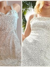 Urban Outfitters Linen Blend Polka Dot Ruffle Trim Mini Dress Size M