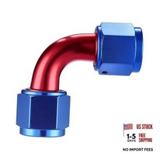 Female to Female Swivel Coupler Union Fitting Adapter Aluminum 10AN 90 Degree