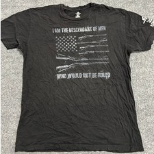 ASMDSS T-Shirt Mens Size XL Black Graphic American Flag Rifle Made in USA Tee