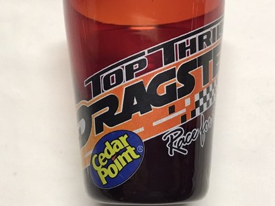 2003 Top Thrill Dragster Ruby Shot Glass Cedar Point Amusement Park Ohio - NEW