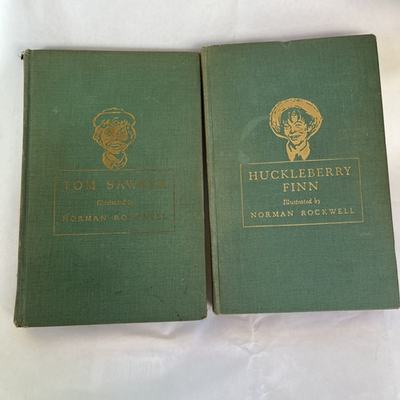 #ad #ad Tom Sawyer amp; Huckleberry Finn Heritage Press 1936 amp; 40 Norm Rockwell Illustrated $65.00