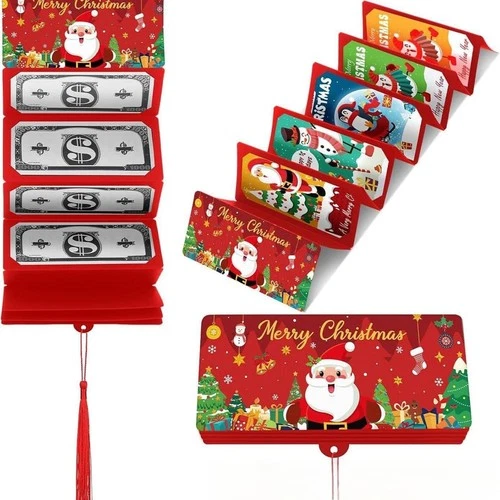 3 Pcs Christmas Money Gift Card Holder – 10 Slot with Tassel