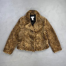 Giacca donna grande vintage anni 90 blushe impressioni pelliccia sintetica stampa ghepardo