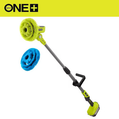 ONE+ 18V Cordless Telescoping Power Scrubber (Tool Only) W/ 7 In. VORTEX Soft Br