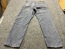 Men's Wrangler Denim Blue Jeans 38x32 Light Wash High Rise Loose Fit WSSE111-005