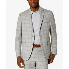 Kenneth Cole Mens Tan/Gray Slim Suit Jacket Blazer 42 L NEW $395 COKK2FBZ0005