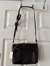 Primark Brown Leather Shoulder Bag With Front And Back Zip  And Adjustable Hand