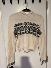 Aerie Hooded Sweatshirt White/Black Women's S