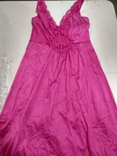 Vintage Vanity Fair Sz Medium Silky Nylon Nightgown Hot Pink Style 80-115