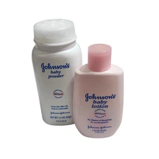 Vintage Johnson's Talc Baby Powder and Baby Lotion Set Travel Size
