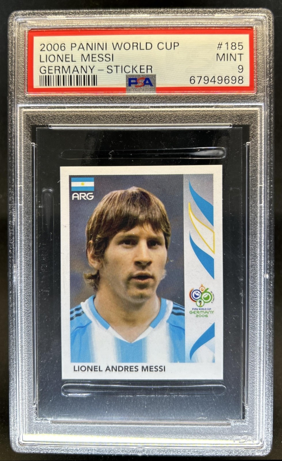 2006 Panini World Cup Stickers Lionel Messi #185 Argentina PSA 9 view 1