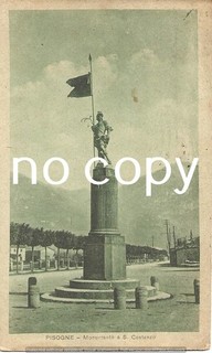 PISOGNE Lago Iseo (BRESCIA) Monumento San Costanzo Rara viaggiata anno 1920