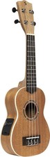 Acoustic-electric soprano ukulele with sapele top and gigbag