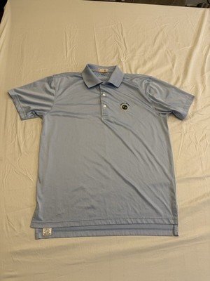 Peter Millar Summer Comfort Crystal Downs Polo Shirt Mens Small Light Blue