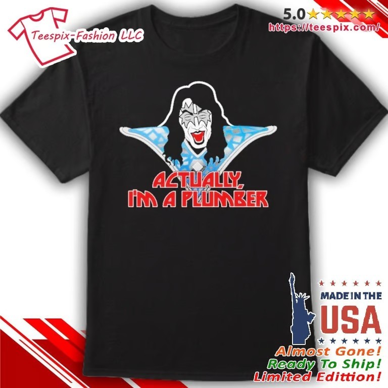 Ace Frehley Space Ace Bear Actually I’m A Plumber T-Shirt Reprint BG8373