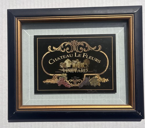 Chateau Le Fleurs Weinberg Schild gerahmt - Bild 1 von 4