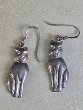 VINTAGE STERLING SILVER 925 SEATED FELINE CAT...