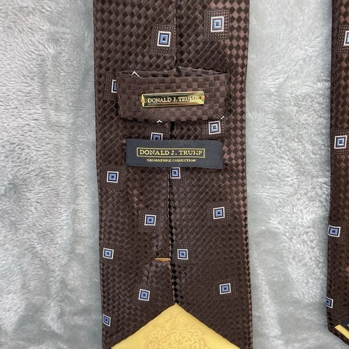 Cravatta Donald Trump uomo seta cravatta geometrica lusso designer abito firma lunga - Foto 4 di 6
