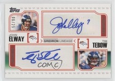 2010 Topps Gridiron Lineage Auto 6/25 John Elway Tim Tebow #GL-ET HOF 0v1