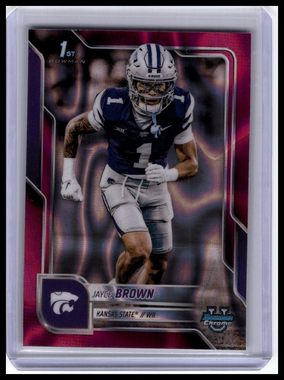2025 Bowman University Chrome #71 Jayce Brown Pink Wave Refractor