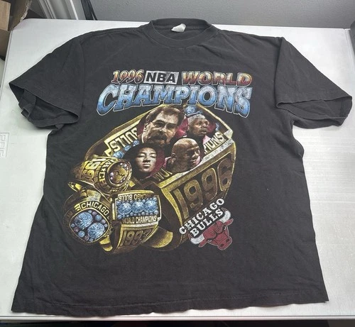 Chicago Bulls Vintage 3 Peat Championship T Shirt Micha 1990s vintage concert t-shirt, vintage, single stitch, B+ condition