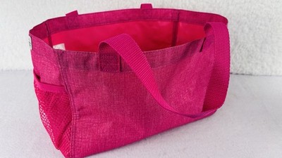 Thirty One All In Organizer Tote Small 12X8X6 Pink Solid Utility Diaper Station