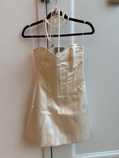 Reformation Pacie Satin Mini Dress In Neutrals Color Size 2