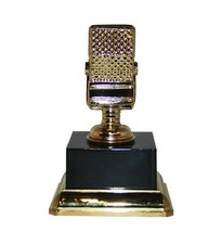 Metal Microphone Trophy 7" Tall - 3446