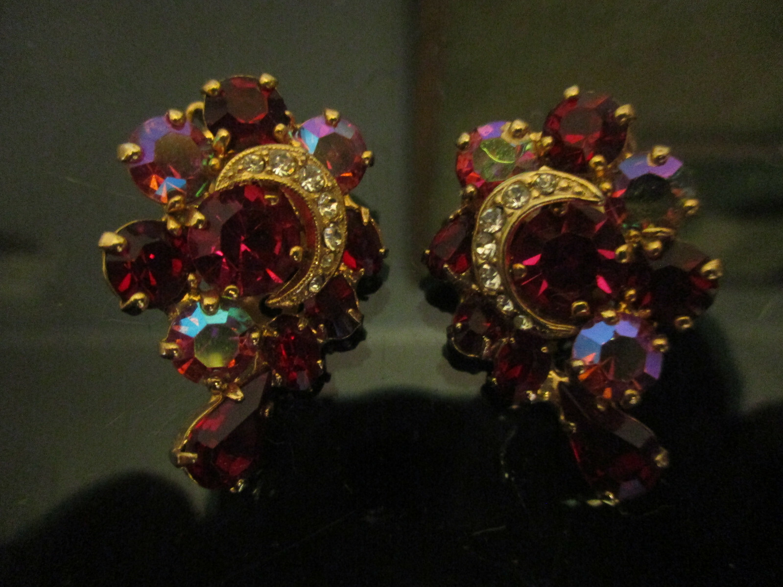 Vintage Signed Kramer Ruby Red Brooch Earrings Sp… - image 8