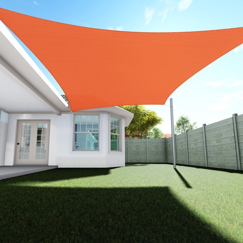 Permeable Shade Sail Patio Awning Outdoor Garden Pool Sun Canopy Shelter Cover - Picture 59 of 92