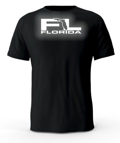 Maglietta Florida FL State logo riflettente nera  - Foto 1 di 3