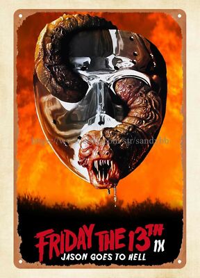 Jason Goes to Hell  1993 horror movie poster metal tin sign