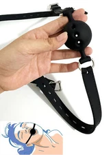 Silicone Open Mouth Ball Gag Bondage Breathable Lockable Harness Strap BDSM SML