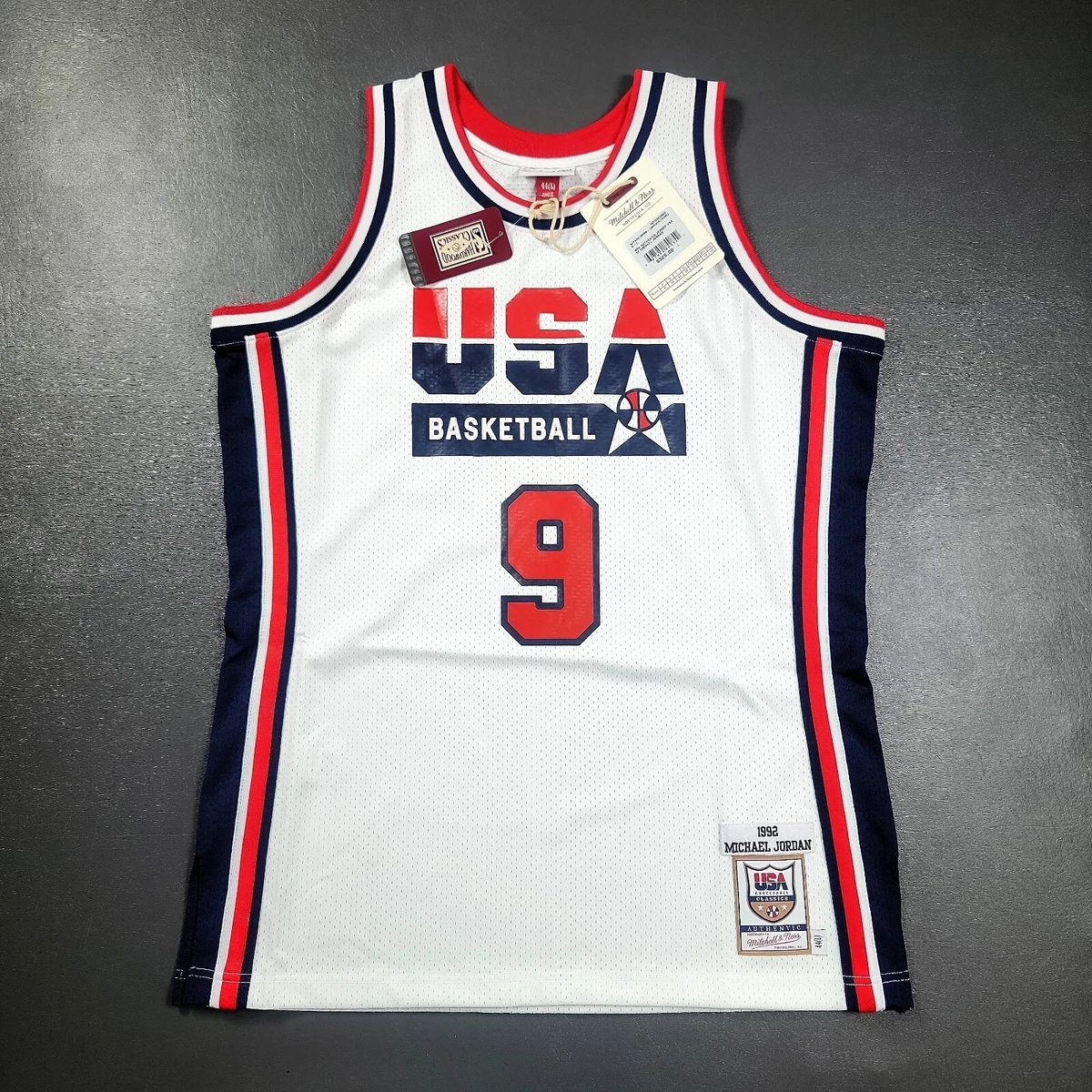 Men's Mitchell & Ness Michael Jordan White USA Basketball Authentic 1992 Jersey Size: Small