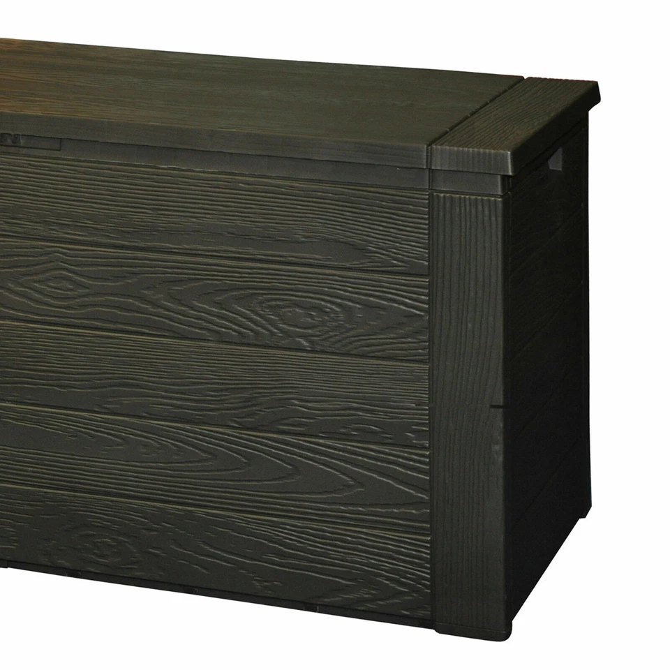 Extra Large Storage Solution Box Garden Patio Chest Lid Container Wood Look New - Image 3 of 4