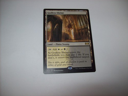 Godless Shrine Ravnica Allegiance Regular Rare Land NM Free Ship & Tracked