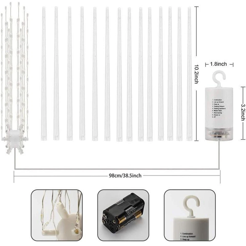 Battery Box Hanging Firework Lights Waterproof Path Lawn Garden Lamp With Remote - Image 3 of 4